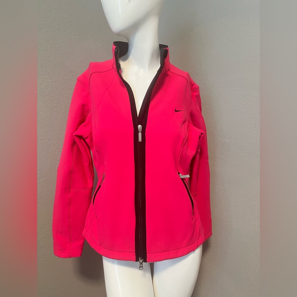 Nike Women's  Pink Soft Shell Full Ziip LS Running Active Ski Jacket Size M
